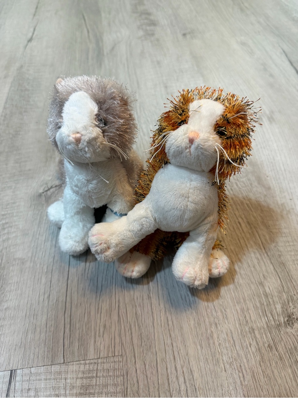 GANZ Plush Small Pet Duo - White, Brown and Gold Accents